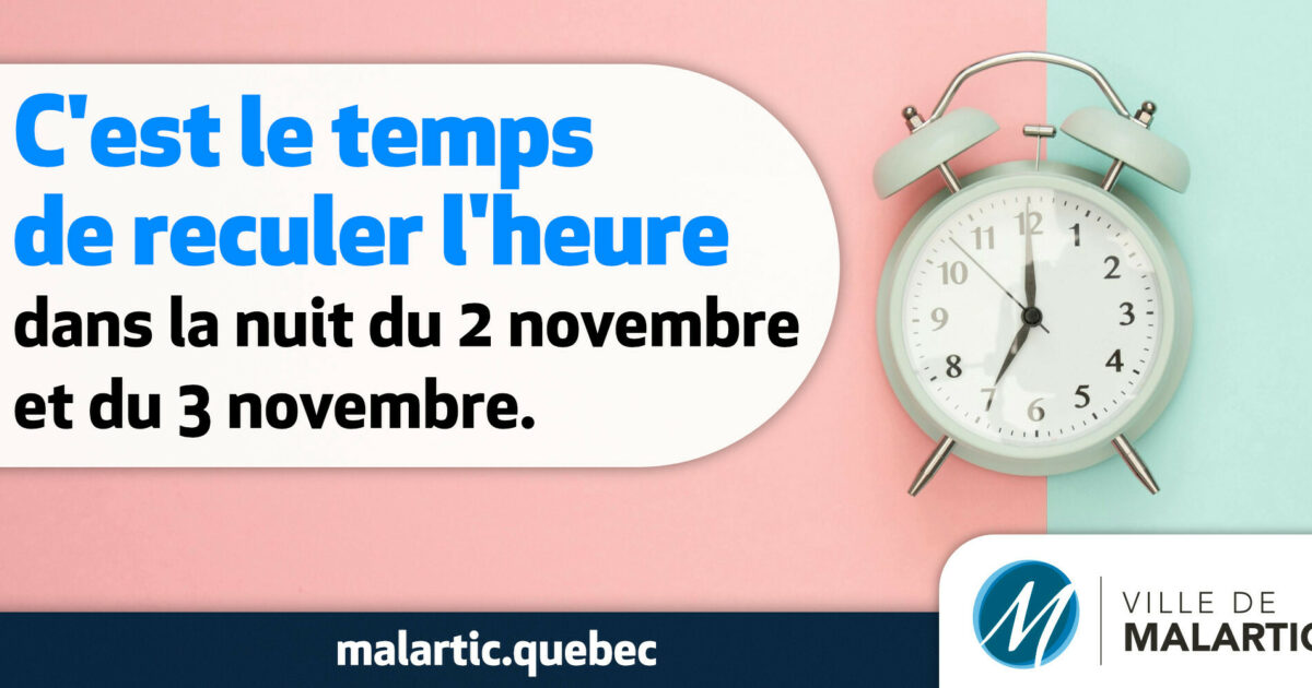 Ville de Malartic | Changement d'heure | nuit du 2 au 3 novembre 2024